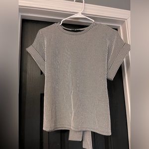 Express Black and White Sailor Top Shirt - SZ XXS